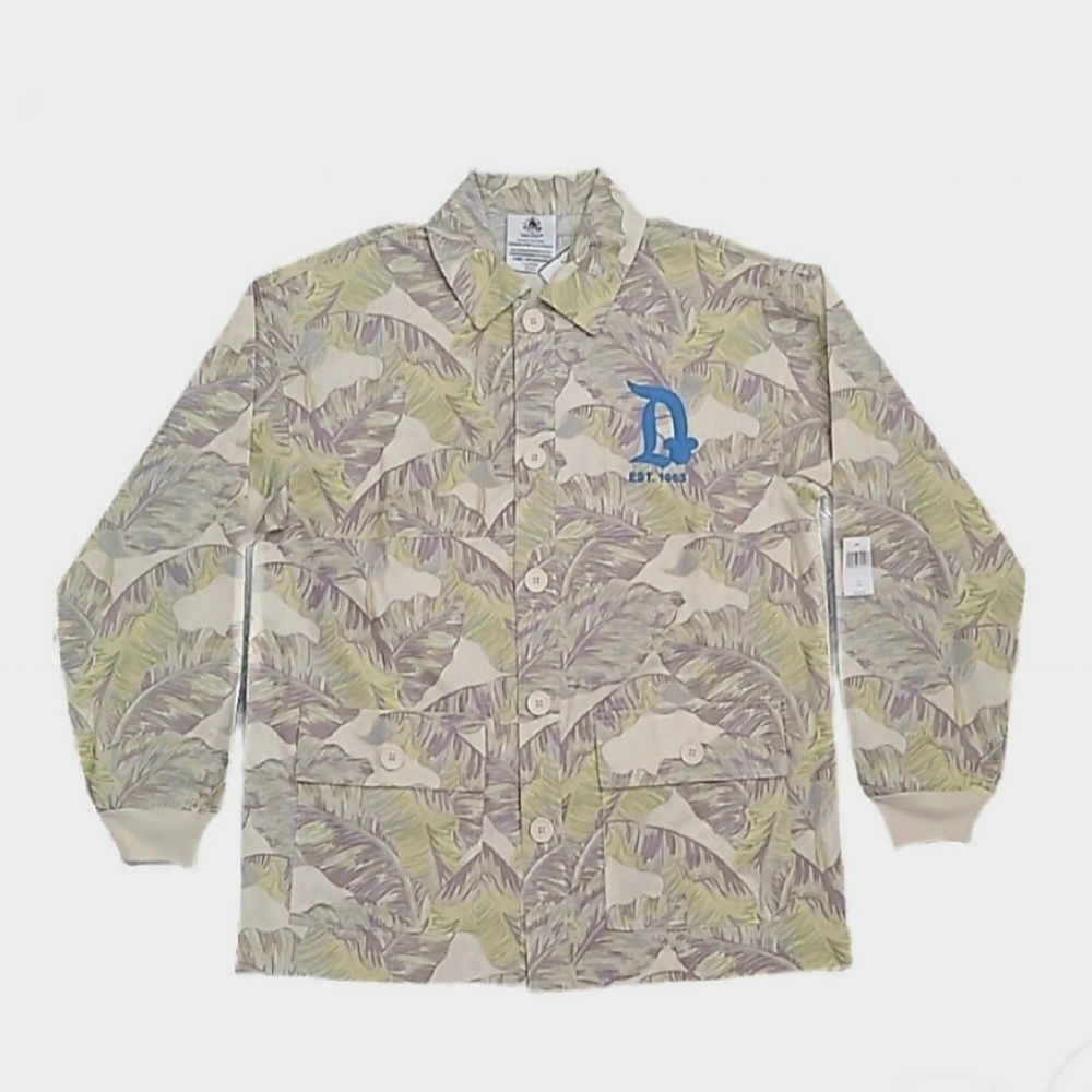 Disney Disneyland Resort Tropical Palm Leaf Spirit Jersey Shirt Jacket Size S